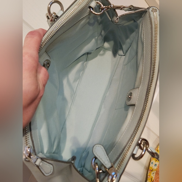 Coach Mint Green Crossgrain Leather Small Christie Satchel Shoulder Bag (F33637) - Picture 9 of 15